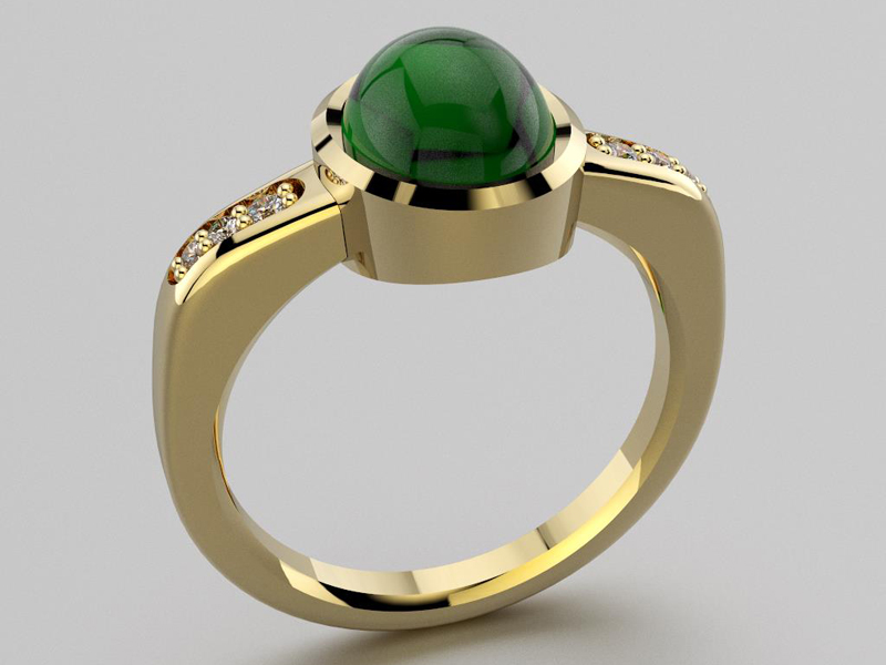 3D-Modellierung von Schmuck Opalschmuck - 3D-Ansicht