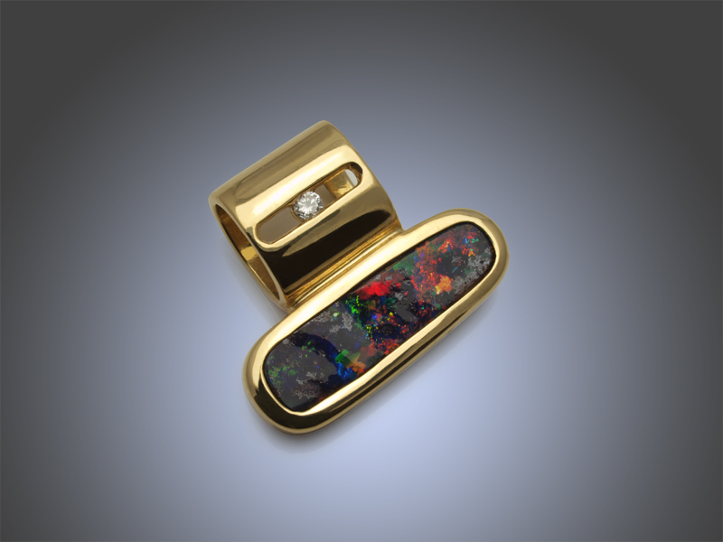 Opal - Anhänger mit Boulderopal aus Australien Opalschmuck - Anhänger mit Boulderopal